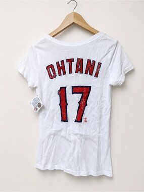 NWT Majestic Threads Shohei Ohtani #17 Angels Women’s S V-Neck Tee